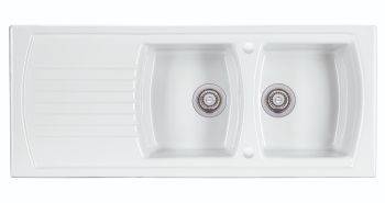 Clearwater Sonnet Ceramic Double bowl Inset Kitchen Sink