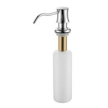 The1810 Traditional Worktop Soap Dispenser in chrome with solid brass pump action dispenser and white container  350ml capacity