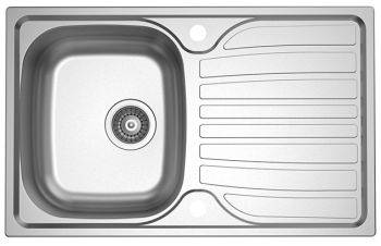 Clearwater Verdi Stainless Steel Single Bowl & Reversible drainer Inset Kitchen Sink - Stainless Steel - Reversible drainer