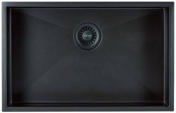 Clearwater Volta Black Stainless steel 650 mm Inset or Undermount Kitchen Sink