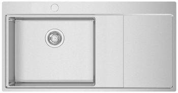 Clearwater Xeron Brushed Stainless steel 500 mm Single bowl Large Inset Kitchen Sink with drainer