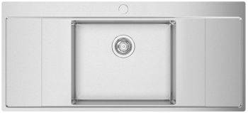 Clearwater Xeron Brushed Stainless steel 500 mm Single bowl Inset Kitchen Sink with drainer